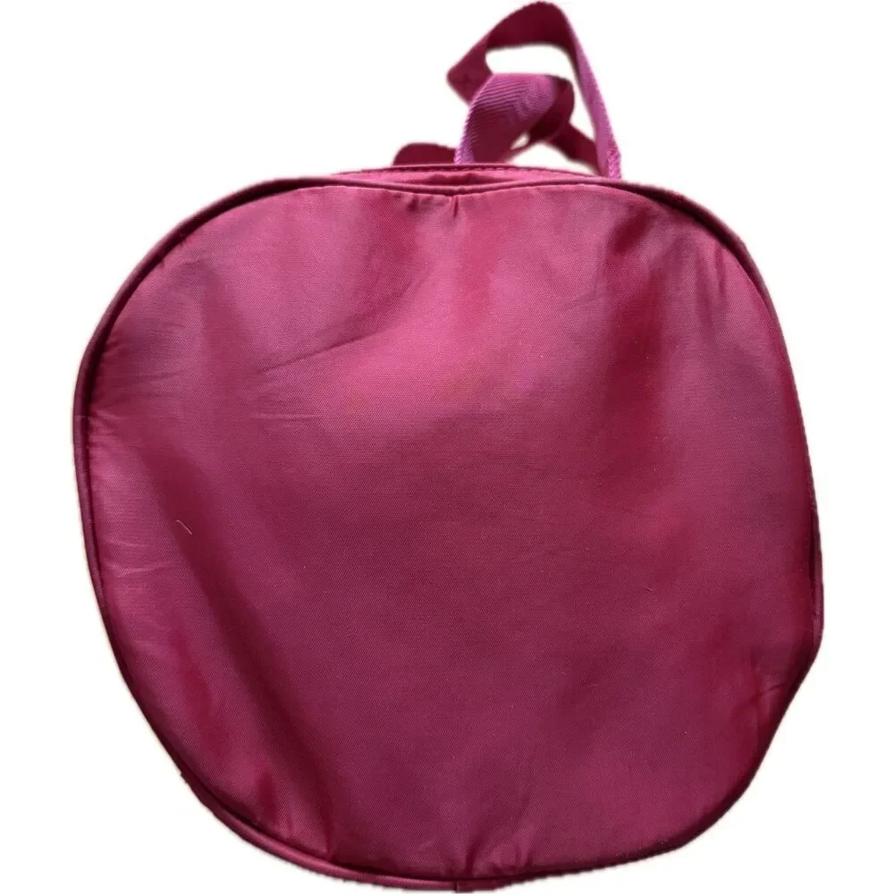 American Girl Duffle Bag - Pink & Red Zipper Closure Buttons Accessory Case